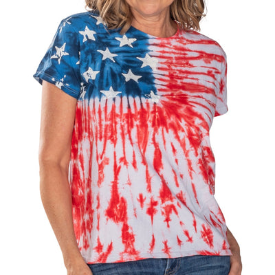 Patriotic t shirt Tie Dye Painted Stars