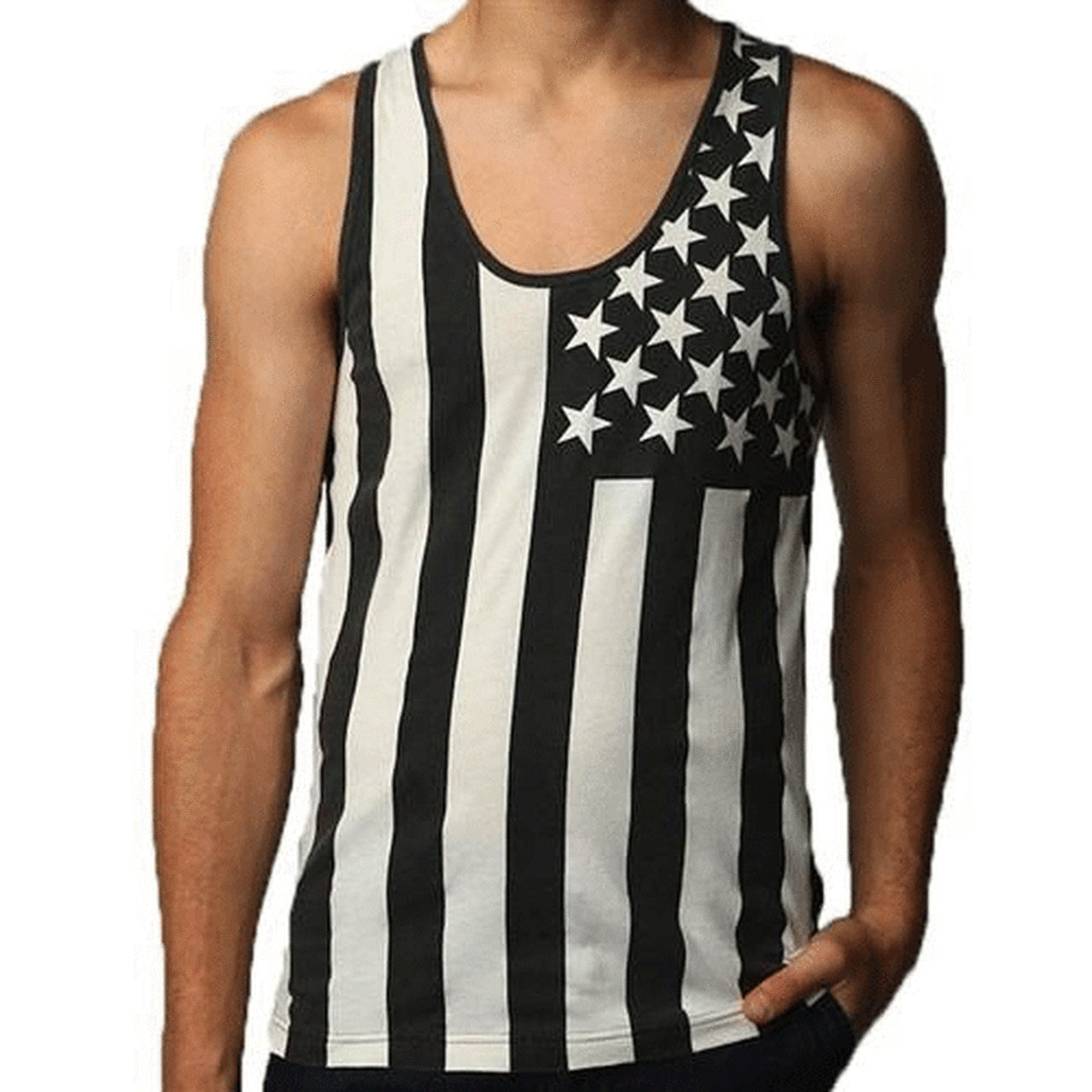 Top 101+ Images black and white american flag tank top Excellent