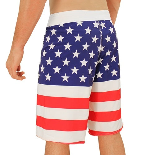 Red, White and Blue Stars and Stripes American Flag Board Shorts ...