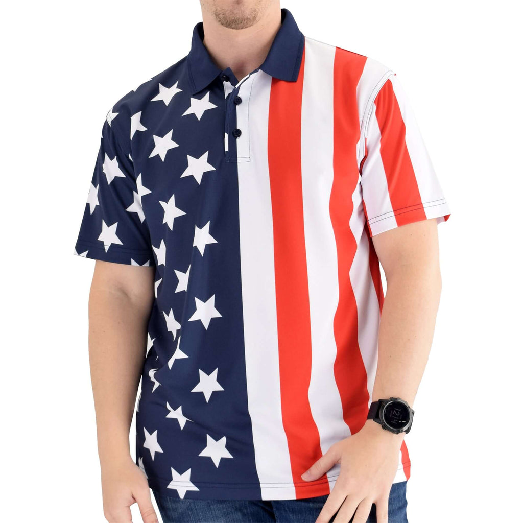 american flag collared shirt