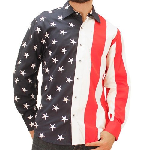 american flag button up shirt