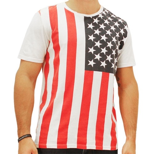 Vertical American Flag T-Shirt Chor Men 