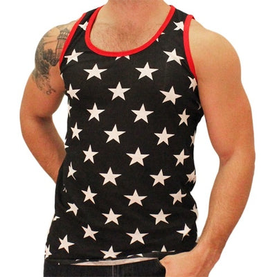 Vertical Red White and Blue American Flag Men's Tank Top