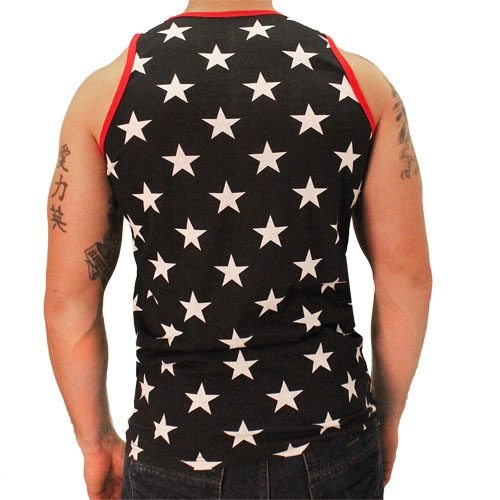 Vertical Red White and Blue American Flag Men's Tank Top