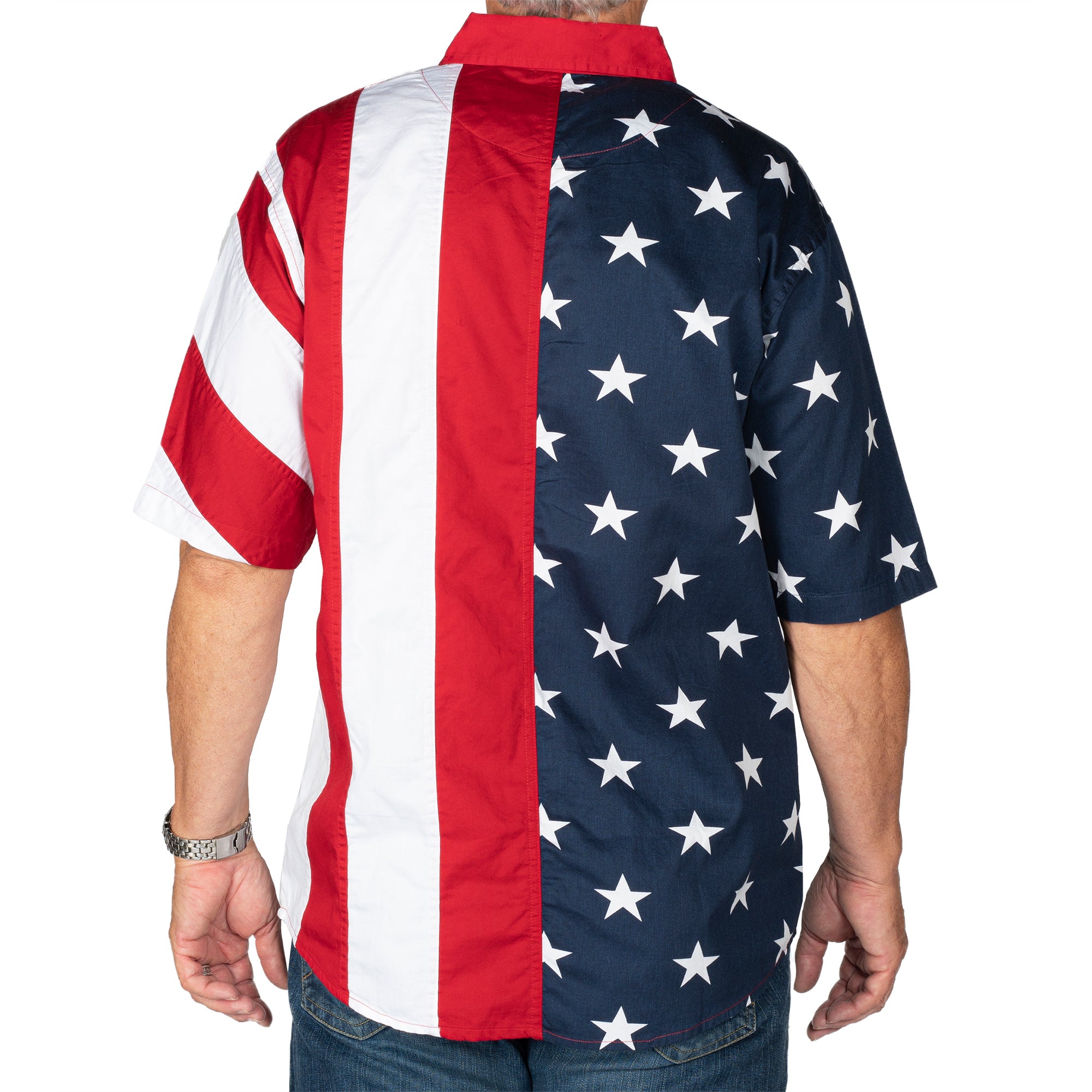 Men's Stars & Stripes 100% Cotton Button-Up Shirt – The Flag Shirt