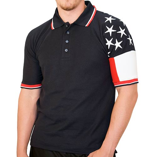 Mens Freedom Pique Navy Polo | TheFlagShirt.com | The Flag Shirt