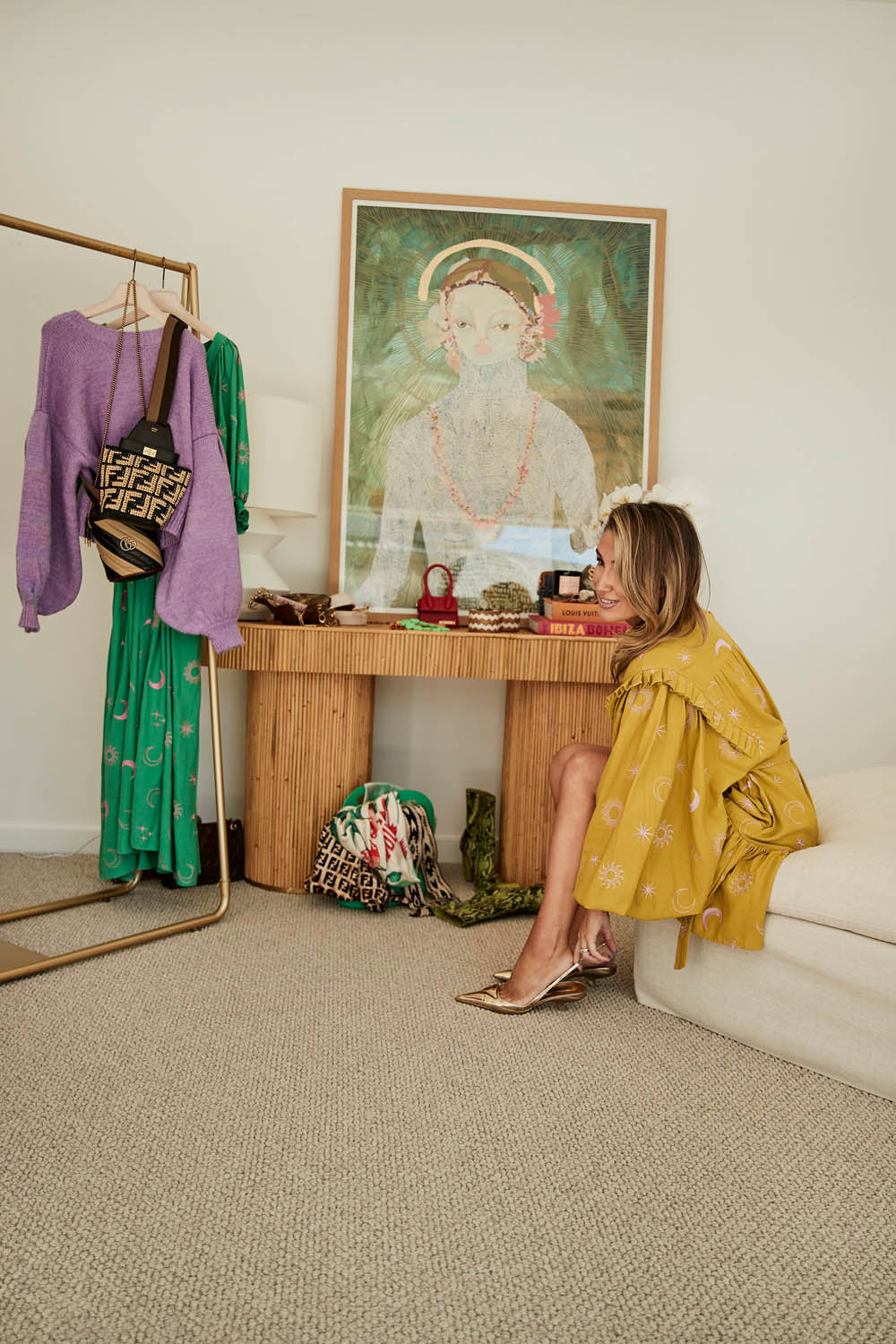 Stephanie Davies, preparing for an interview in her home.