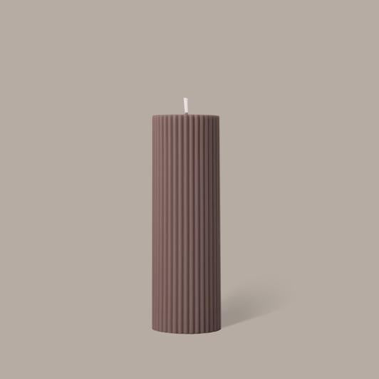 Black Blaze Wide Column Pillar Candle Beige