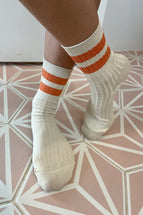 Le Bon Shoppe Her Varsity Socks Orange Cream