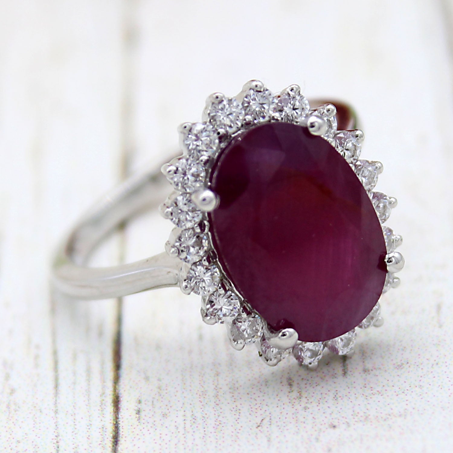 Natural Ruby 6 CT Oval Halo Ring – Archariel