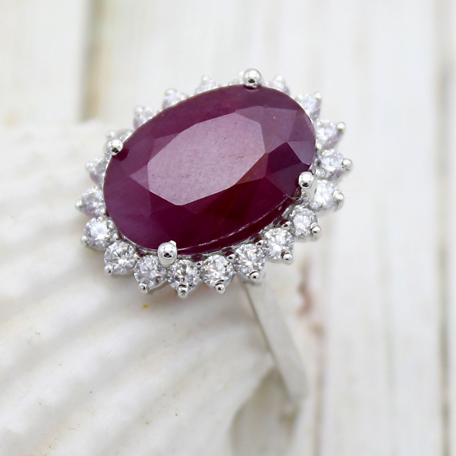 Natural Ruby 6 CT Oval Halo Ring – Archariel