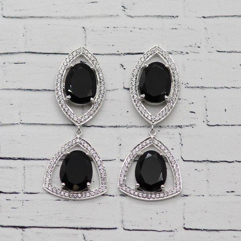 Black Onyx Double Drop Earrings