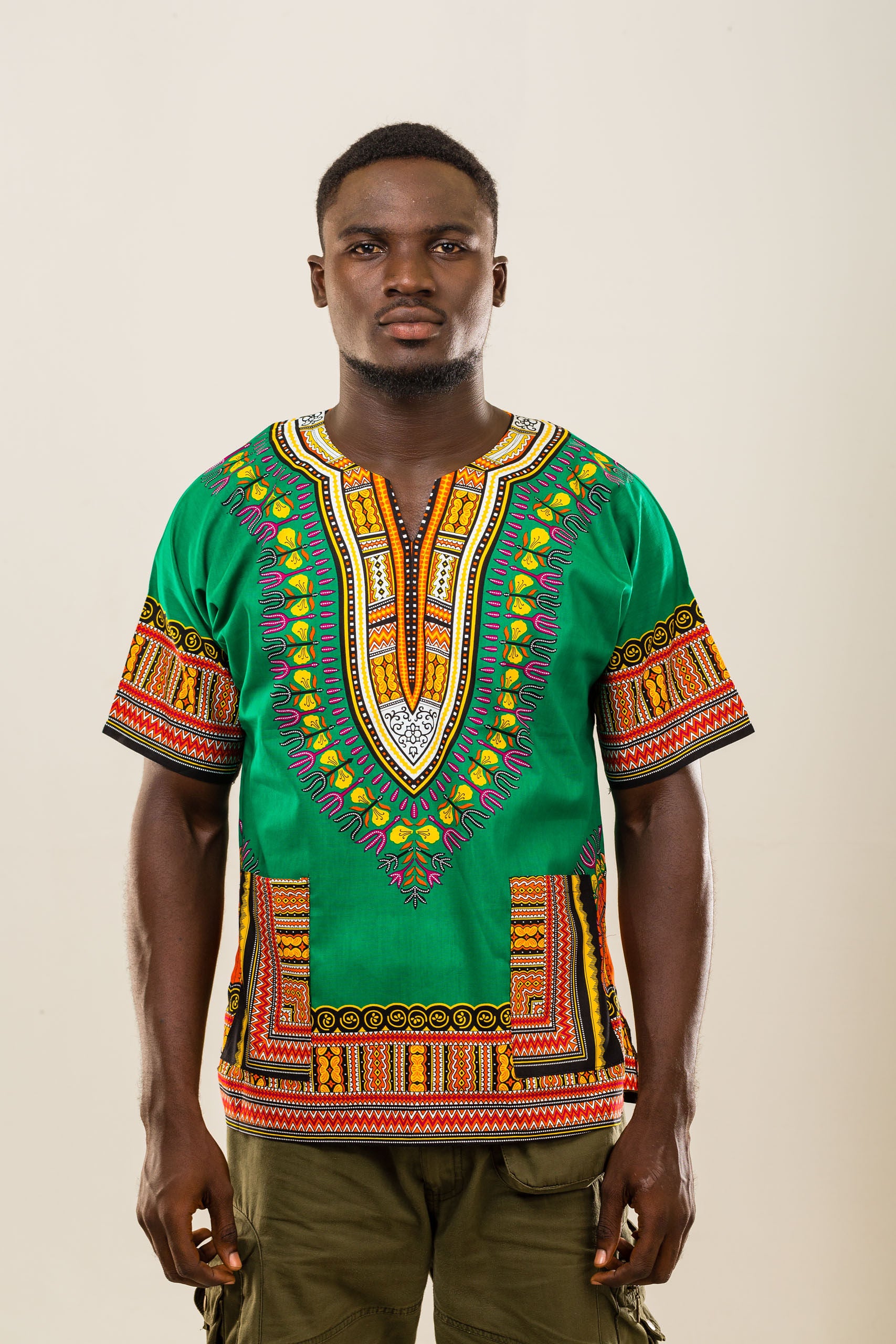 Green dashiki (unisex) | TheAfricanMarket.Com