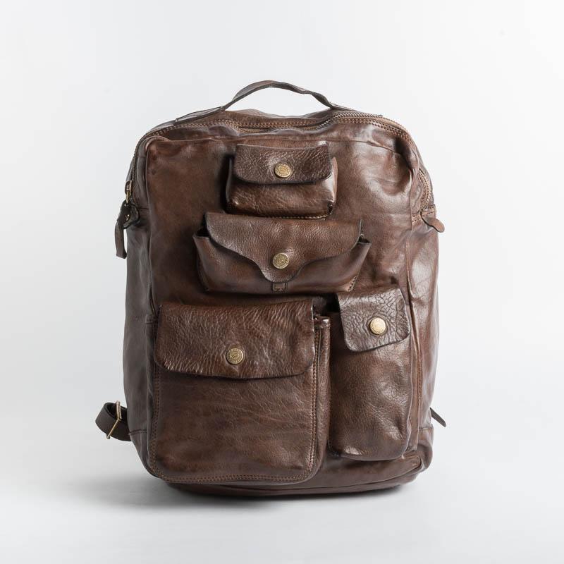 CAMPOMAGGI -C017840 - Backpack - Cognac Gray and Dark Cappelletto Shop