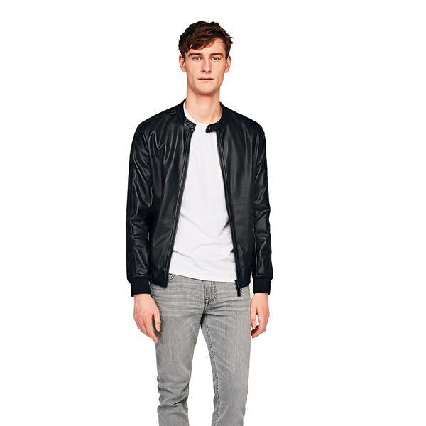 zara black leather jacket mens