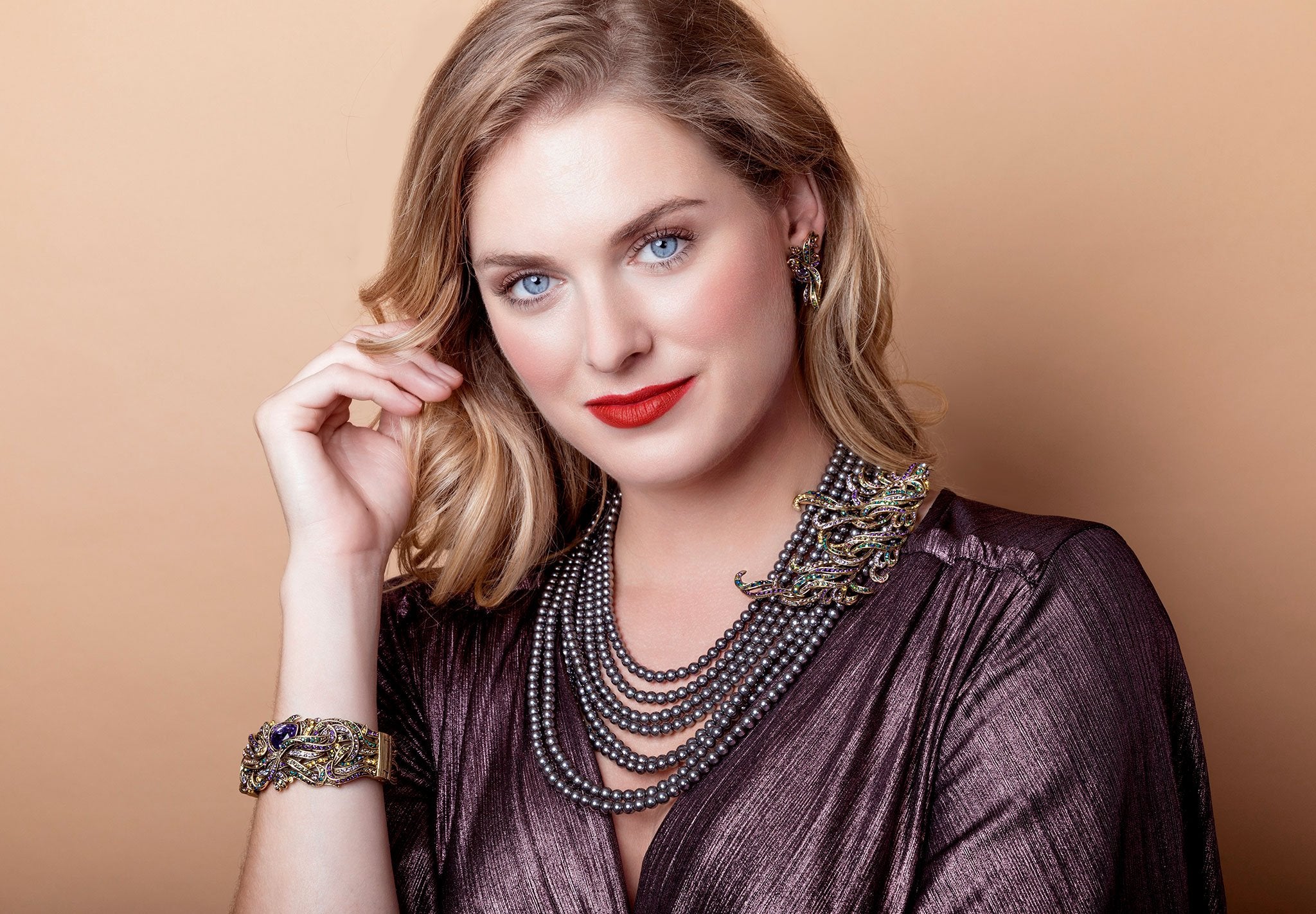 Heidi Daus "Phoenix Rising" Crystal and beaded Necklace