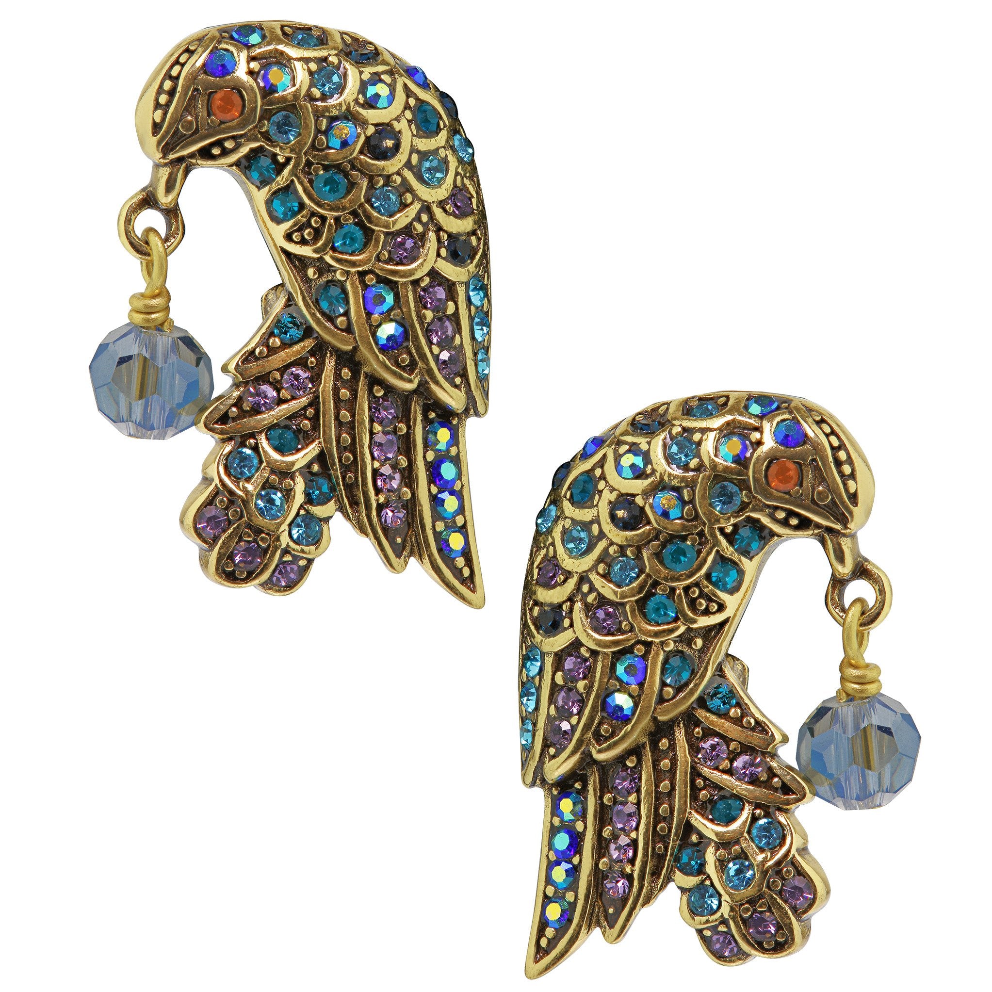 HEIDI DAUS "Past Perfected" Beaded Crystal Bird Earrings