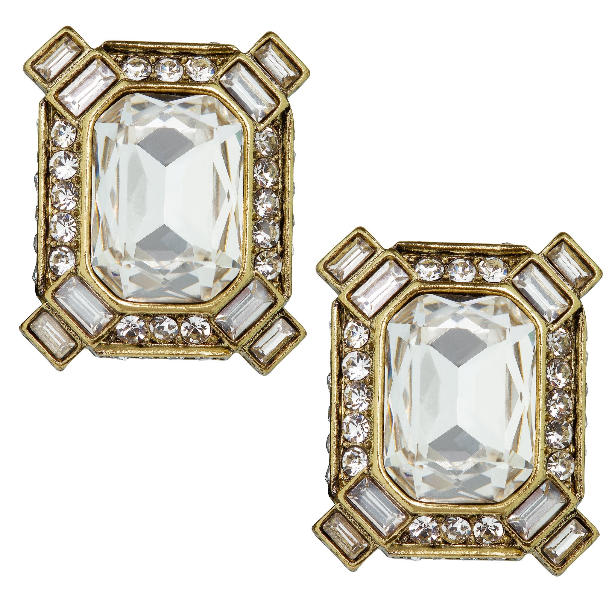 HEIDI DAUS "Estate Splendor" Crystal Button Earrings