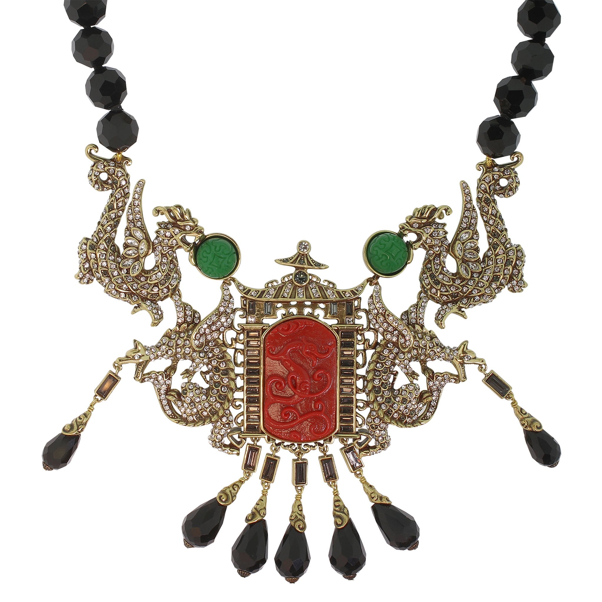 HEIDI DAUS "Collective Wisdom" Beaded Crystal Resin Chinoise Necklace