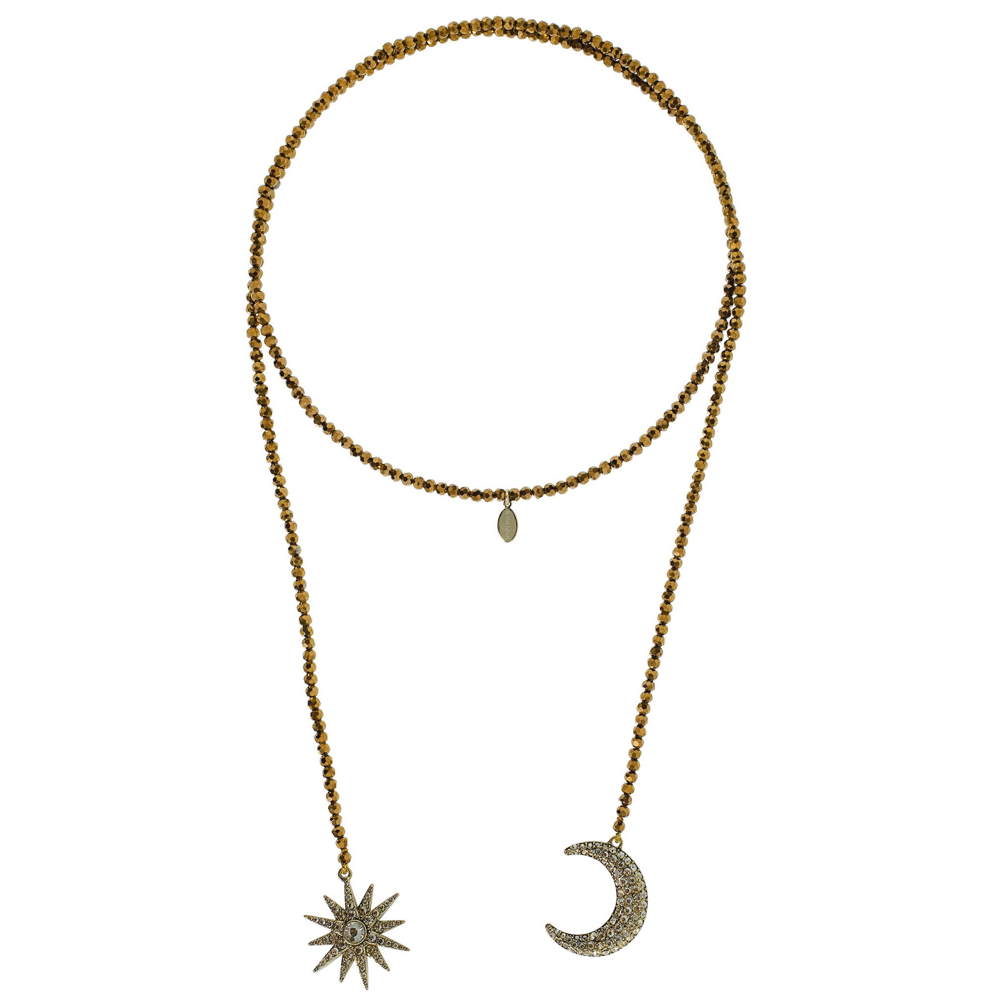 HEIDI DAUS "Sunlight/Twilight" Beaded Crystal Lariat Necklace