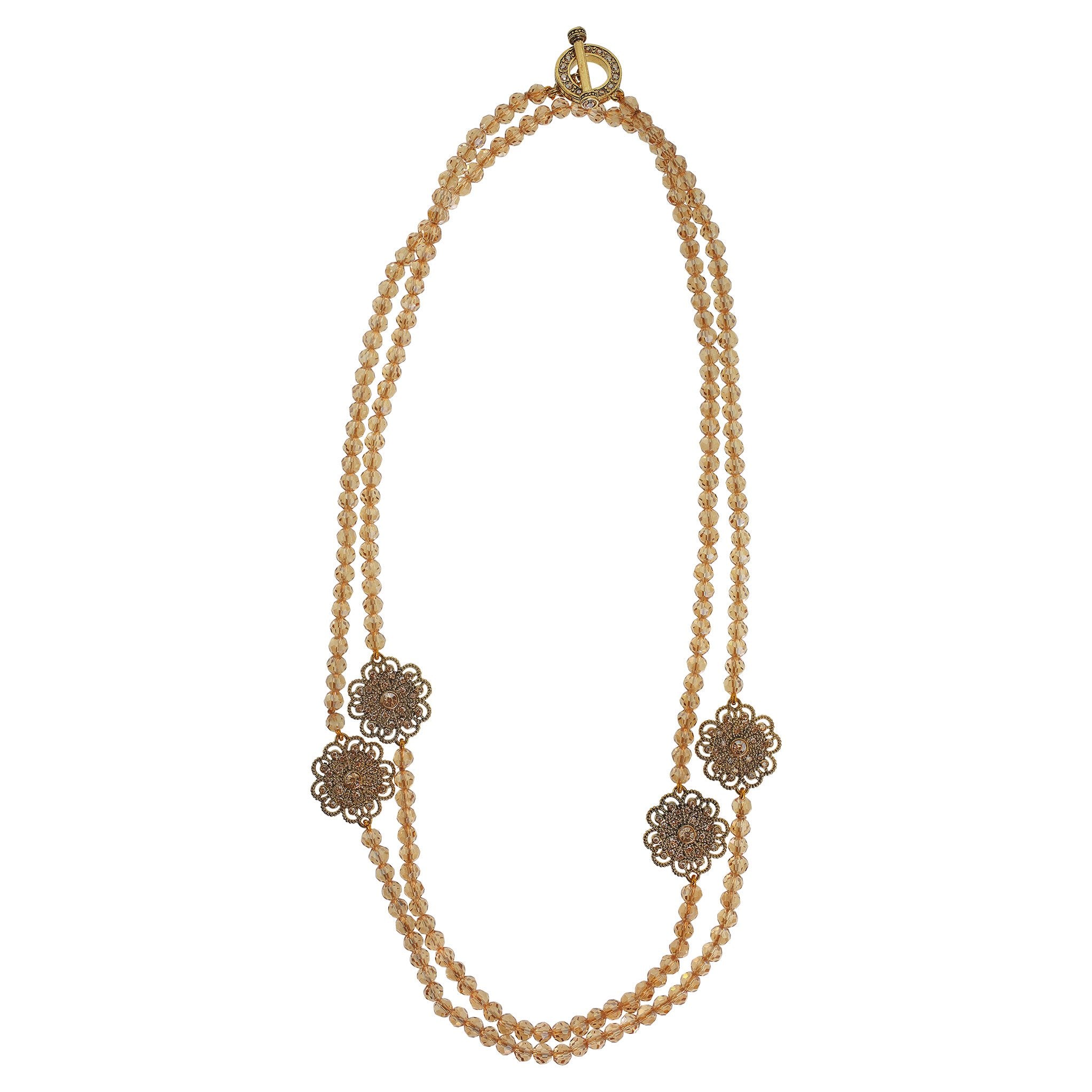 HEIDI DAUS "How Suite It Is" Beaded Crystal Toggle Necklace