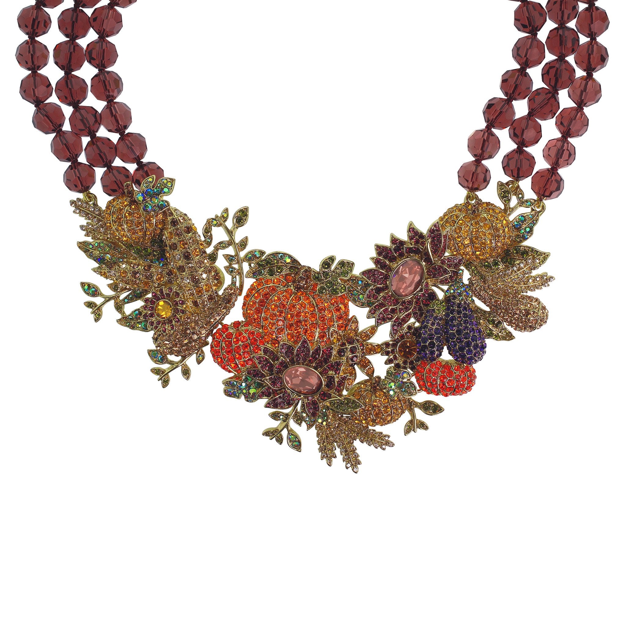HEIDI DAUS "Bouquet Garni" Beaded Crystal Floral Necklace