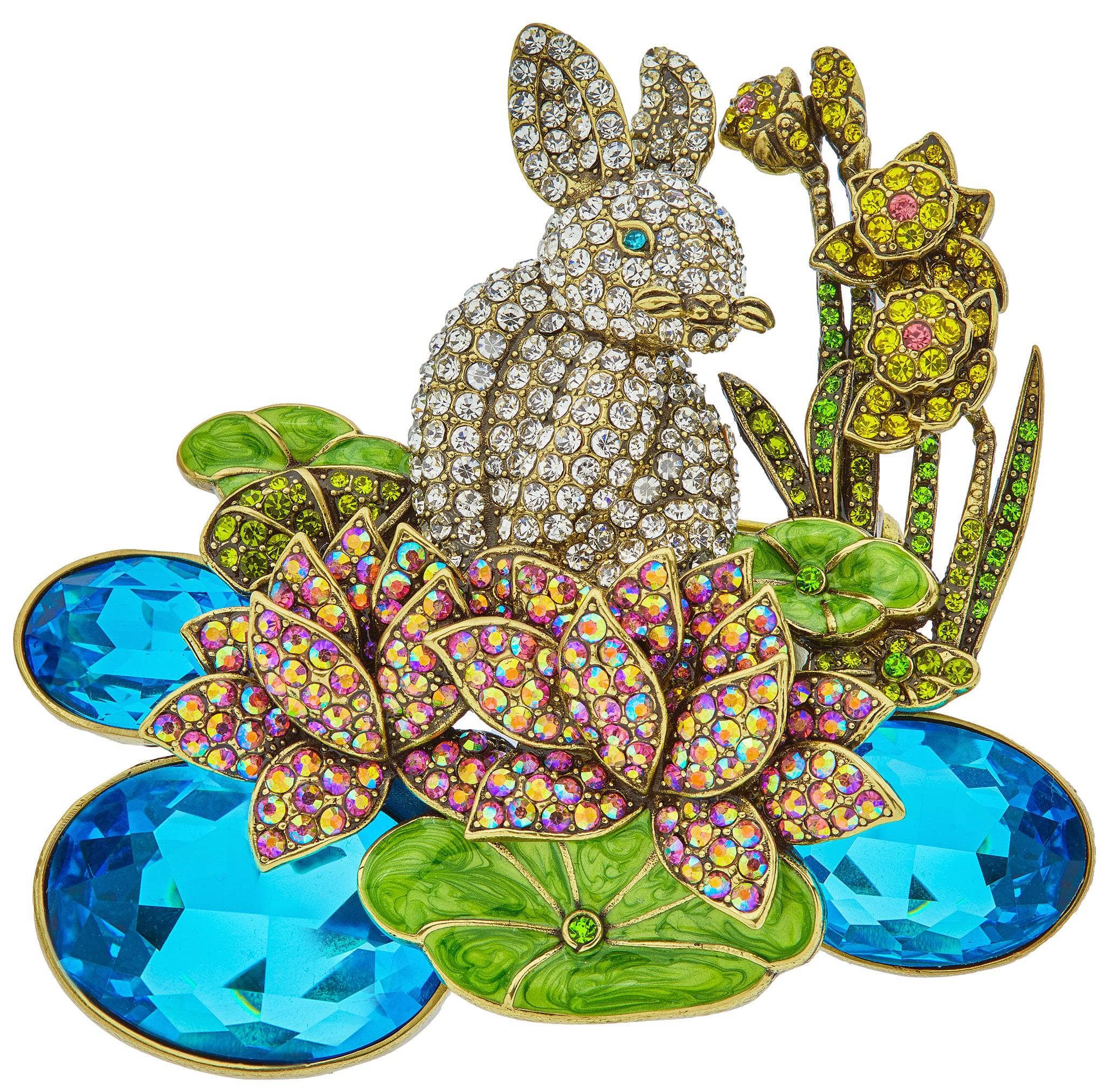 Image of HEIDI DAUS"Spring Fever Bunny" Crystal & Enamel Rabbit Pin