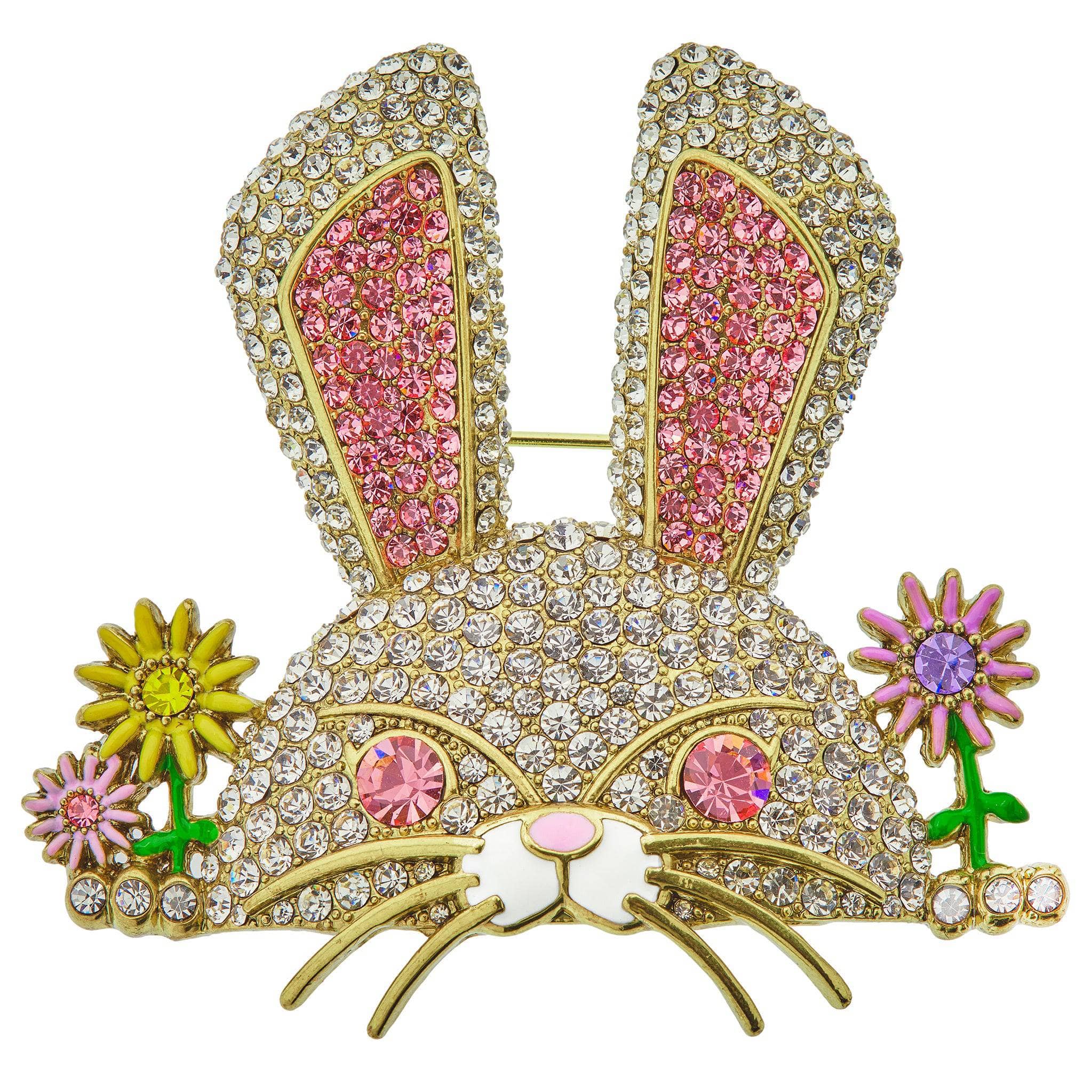 Image of HEIDI DAUS"Sunny Bunny" Enamel Crystal Rabbit Pin