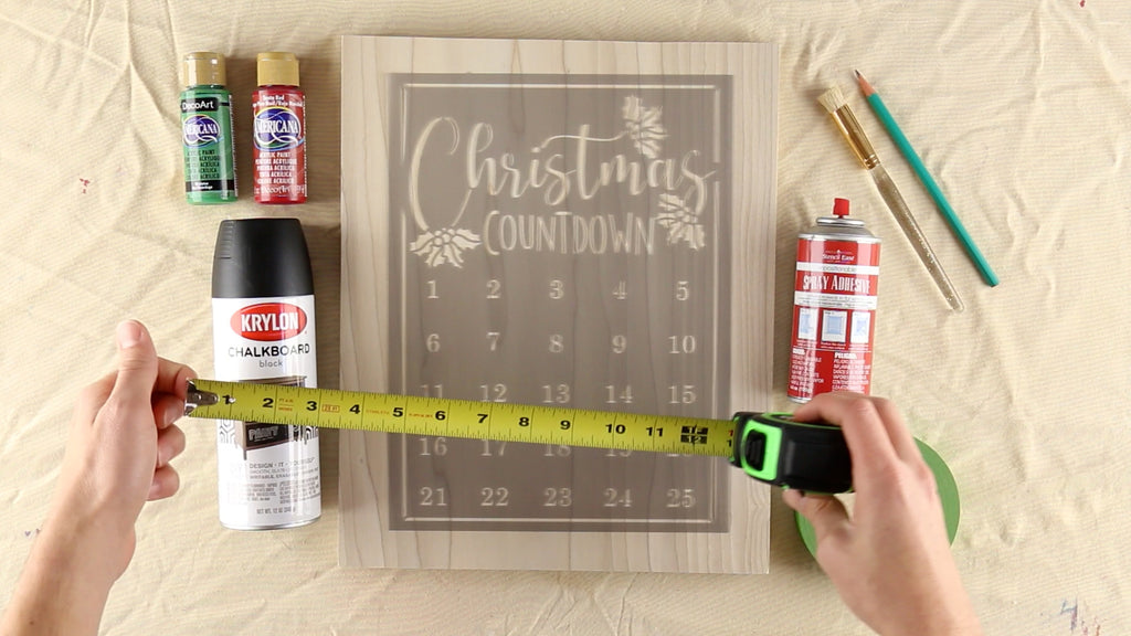Krylon Chalboard Spray Paint and Tape Measure purchased separately