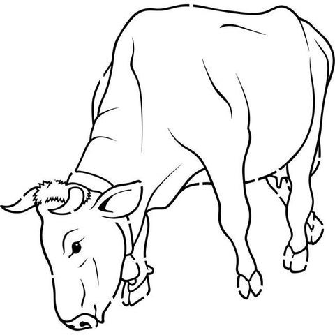 Grazing Cow Stencil 03