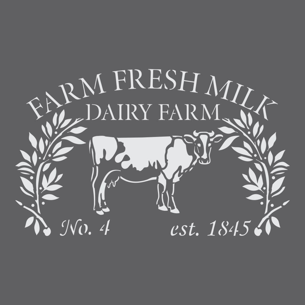 farm fresh milk craft stencil