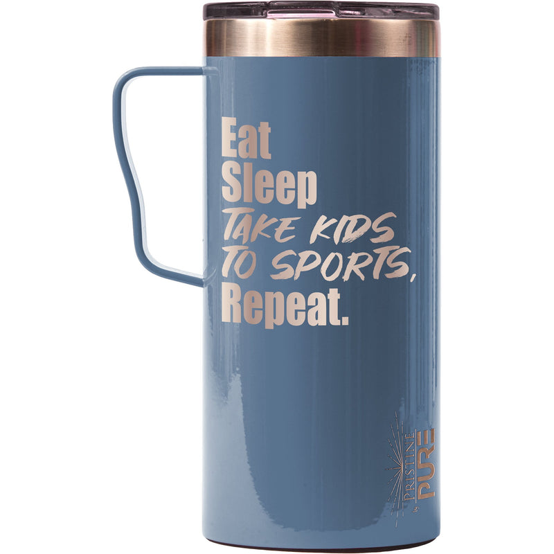 "It Fits" 18oz Antimicrobial Thermal Mug - Eat, Sleep, Take Kids to Sports, Repeat.
