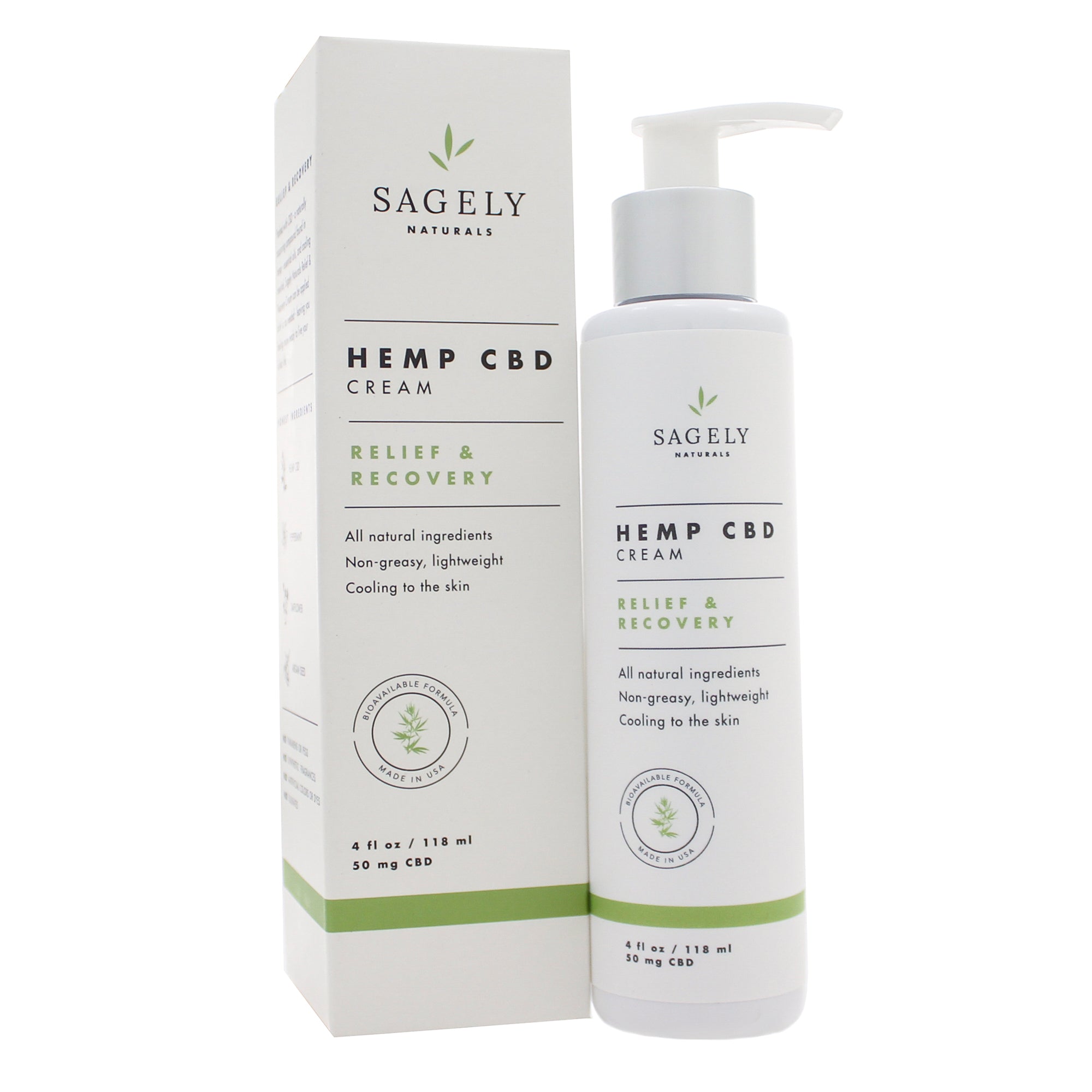 Sagely Naturals Relief And Recovery Cream 2 Oz 4 Oz Agape Hemp