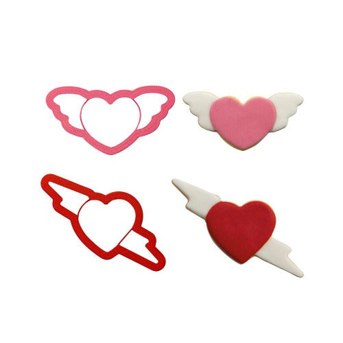 LOVE HEART PLASTIC COOKIE CUTTERS, SET OF 2 (D063)