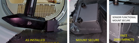 Weld DYnamix impact testing of the CUBE 40 sensor mount with 30mm WSI-3016 sensor