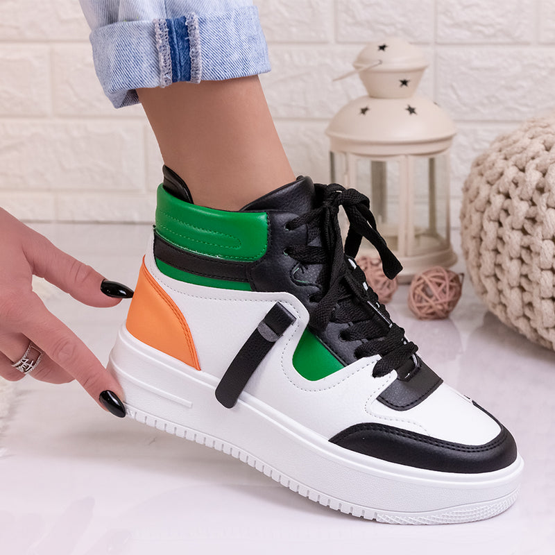 Pantofi sport Miraya - Black/Green