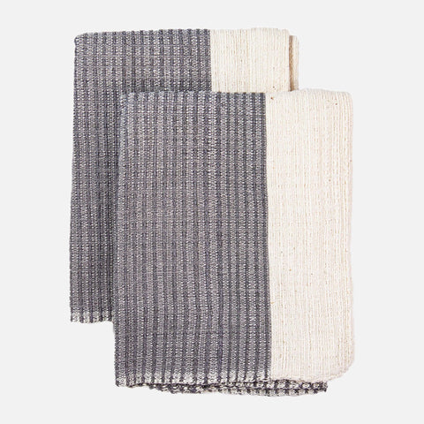 Woven Kitchen Towel, 16x26 | 2 Set Black Tea Towels, 54kibo