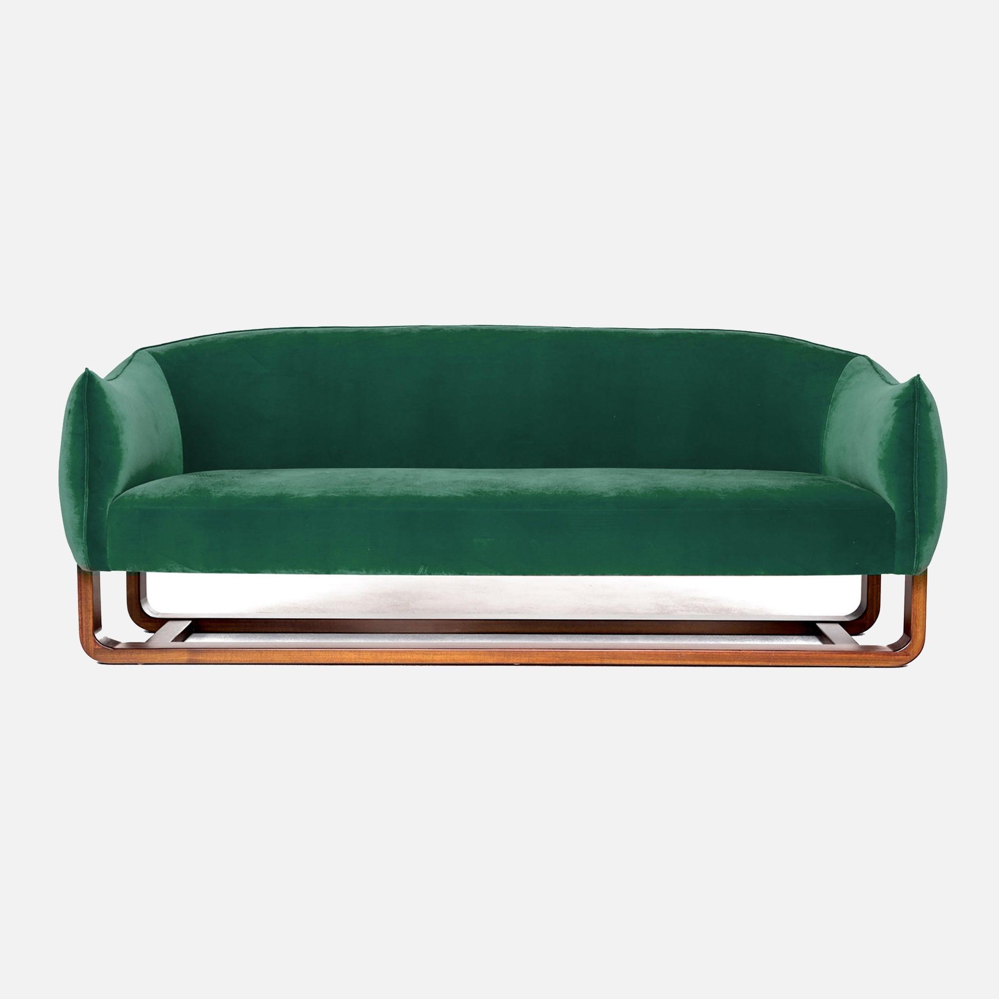 Image of Milo Emerald Green Velvet Sofa