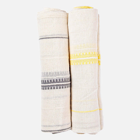 Woven Kitchen Towel, 16x26 | 2 Set Black Tea Towels, 54kibo