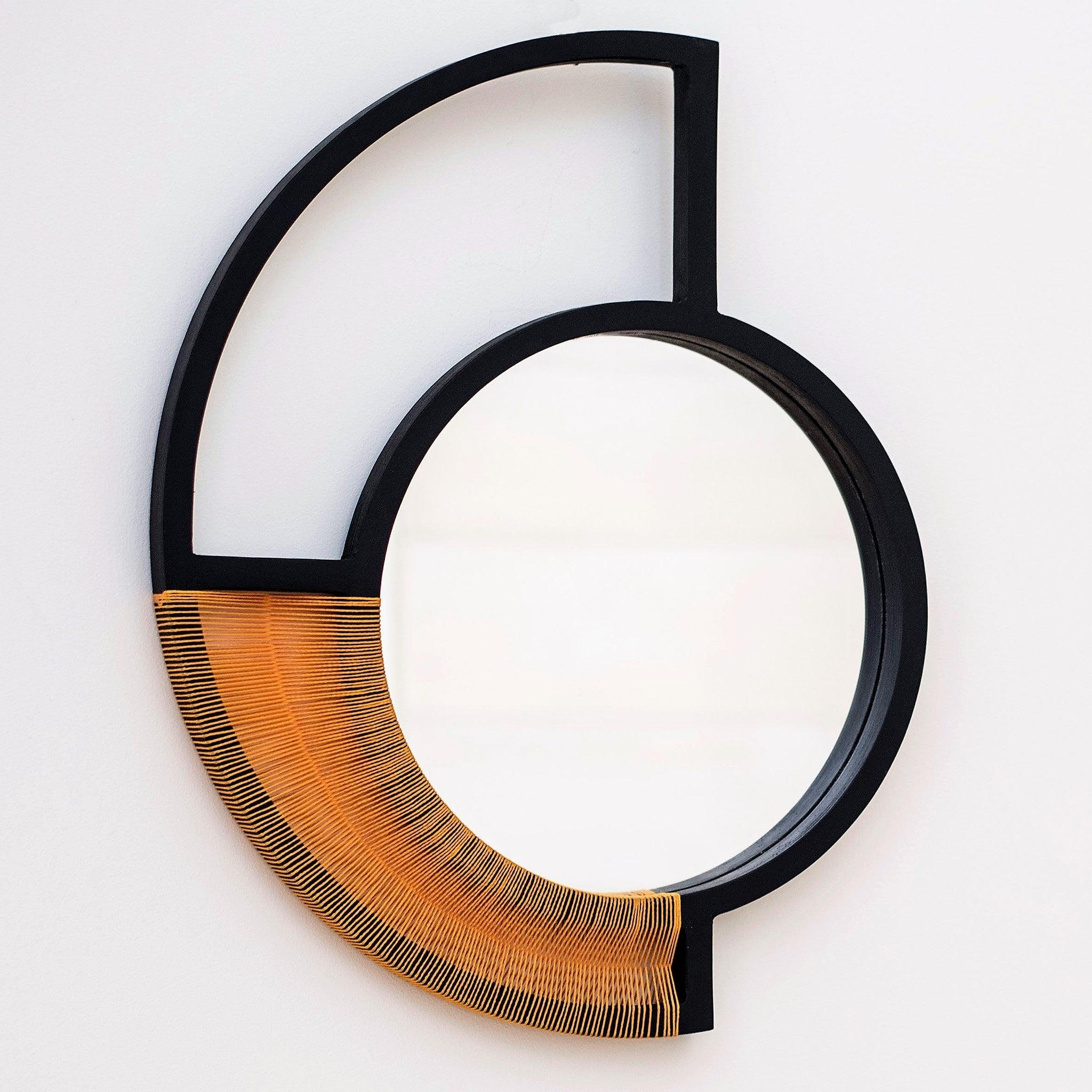 Image of Woven Asymmetrical Mirror - Yellow Cord