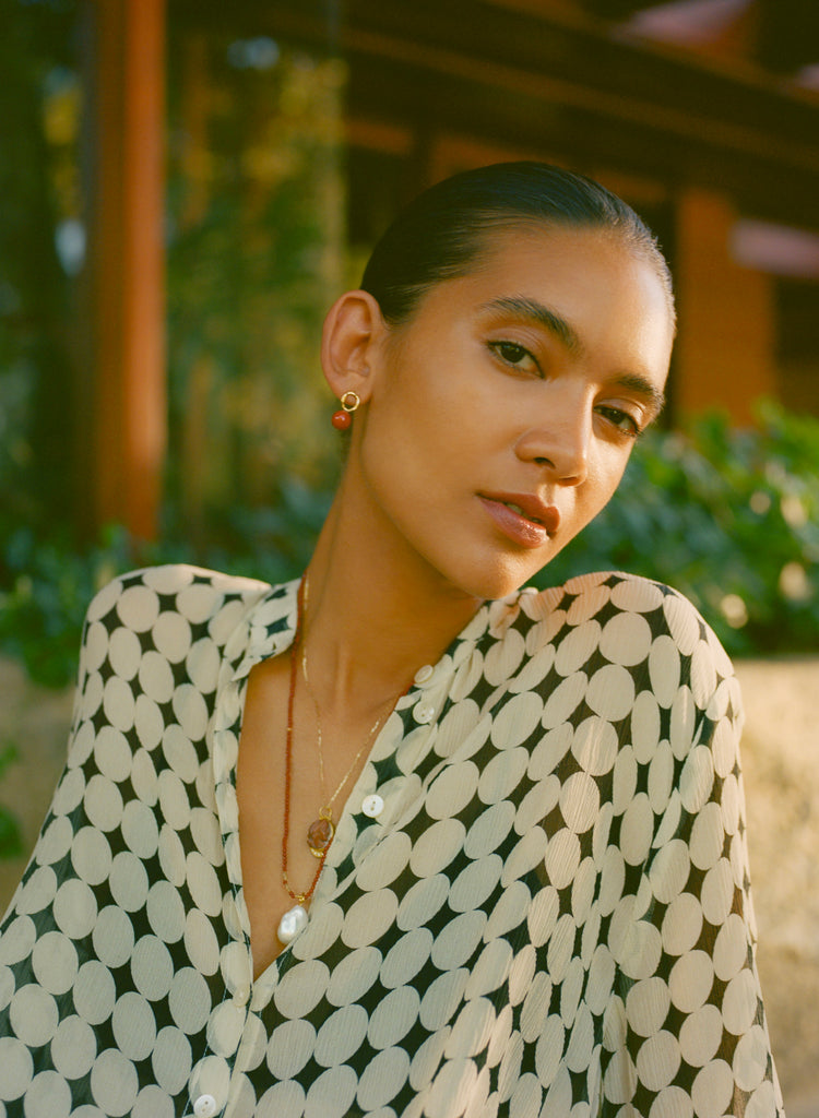 Model wearing jewelry