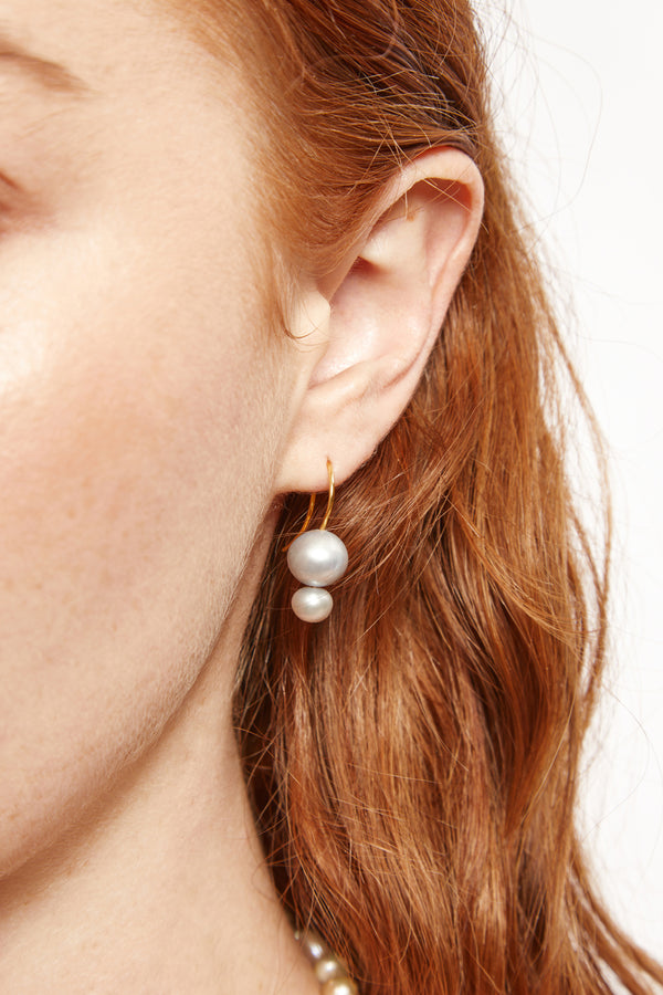 Grey Teardrop Pearl Earrings | Pearl Jewellery | Biba & Rose