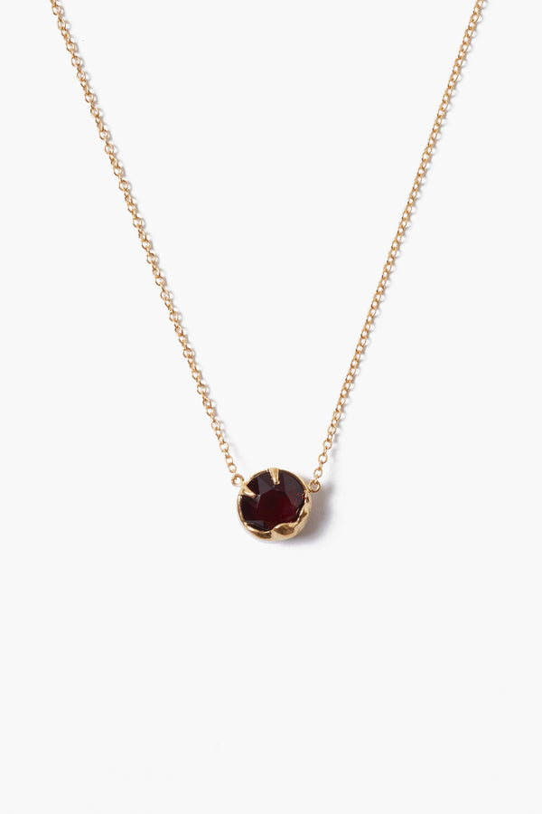 Genuine Garnet Crystal Oval Necklace in Sterling Silver, Oval Cabochon –  Silver Rain Silver