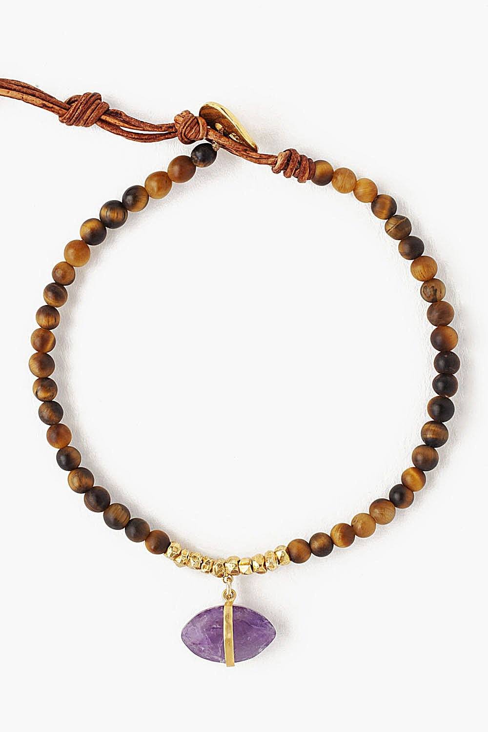 tiger eye charm bracelet