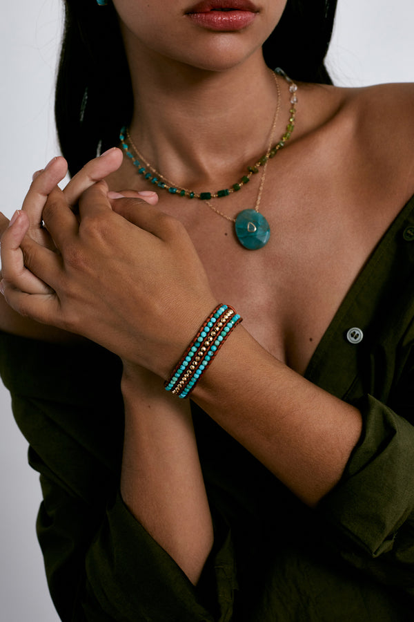 Chan Luu summer turquoise double wrap bracelet | Garmentory