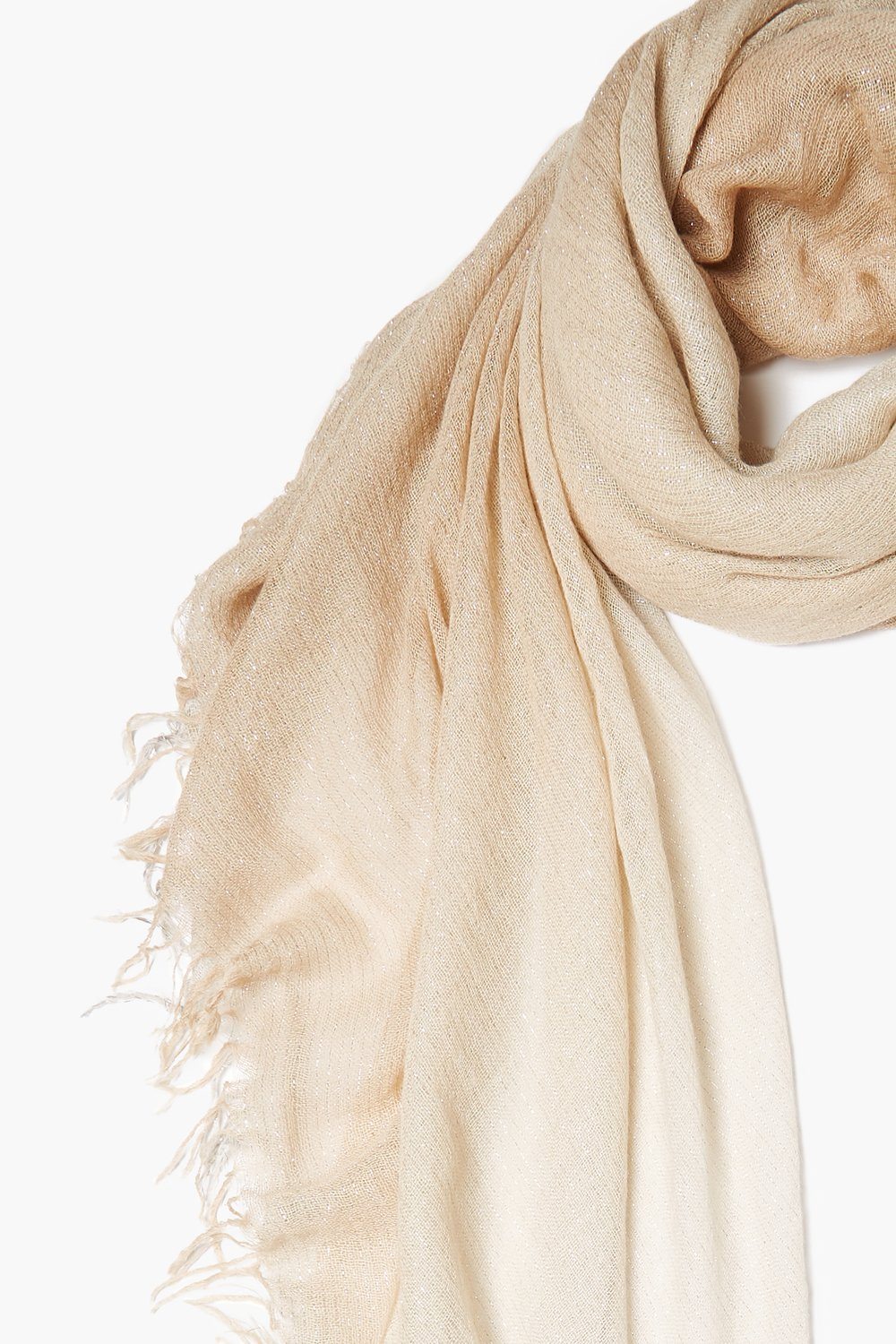 Dove / Chanterelle Dip-Dyed Metallic Cashmere and Silk Scarf