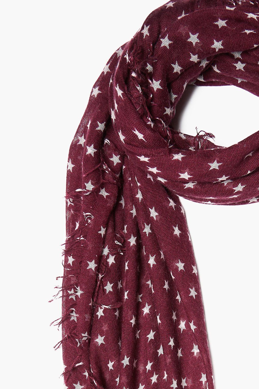 Fig and White Stars Cashmere and Silk Scarf