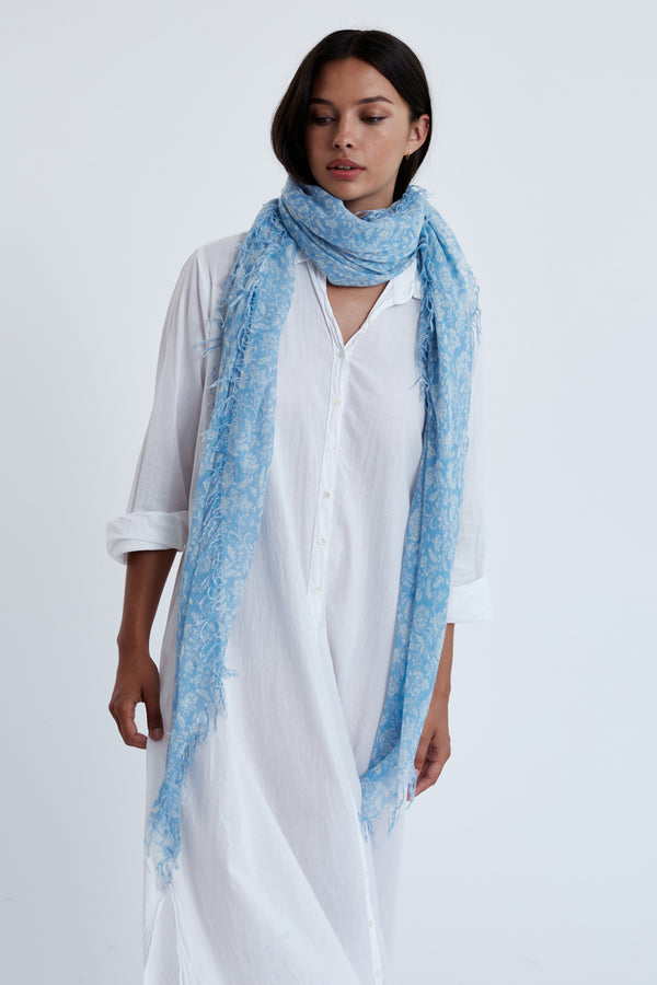 Baby Blue Cashmere and Silk Scarf Chan Luu