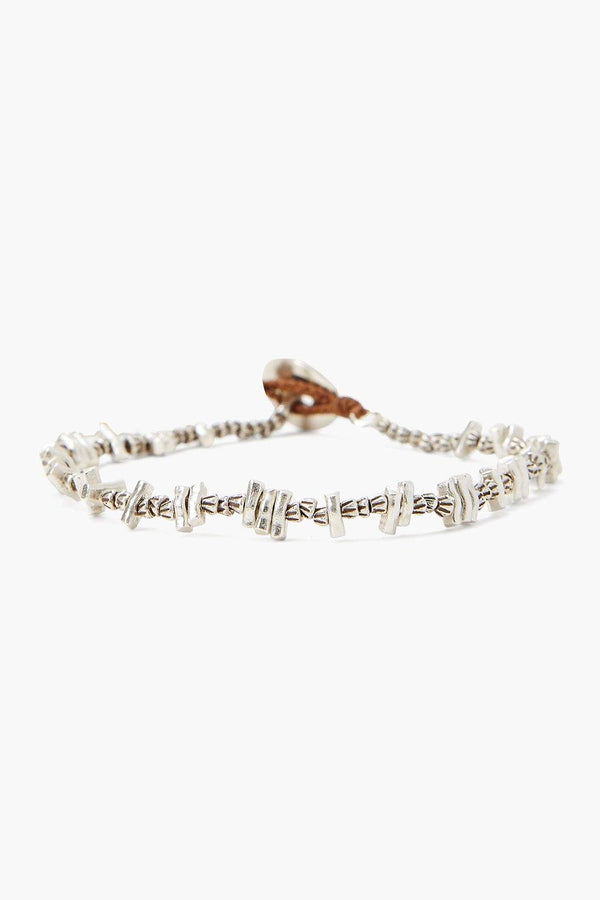 Etched Nugget Single Naked Wrap Bracelet Silver Mix Chan Luu