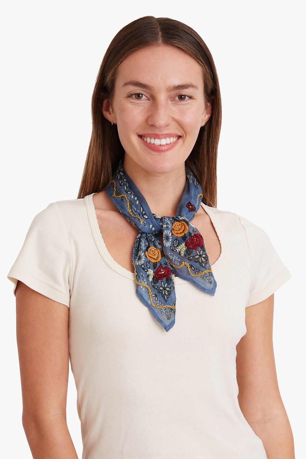 Wild Wind Embroidered Floral Bandana